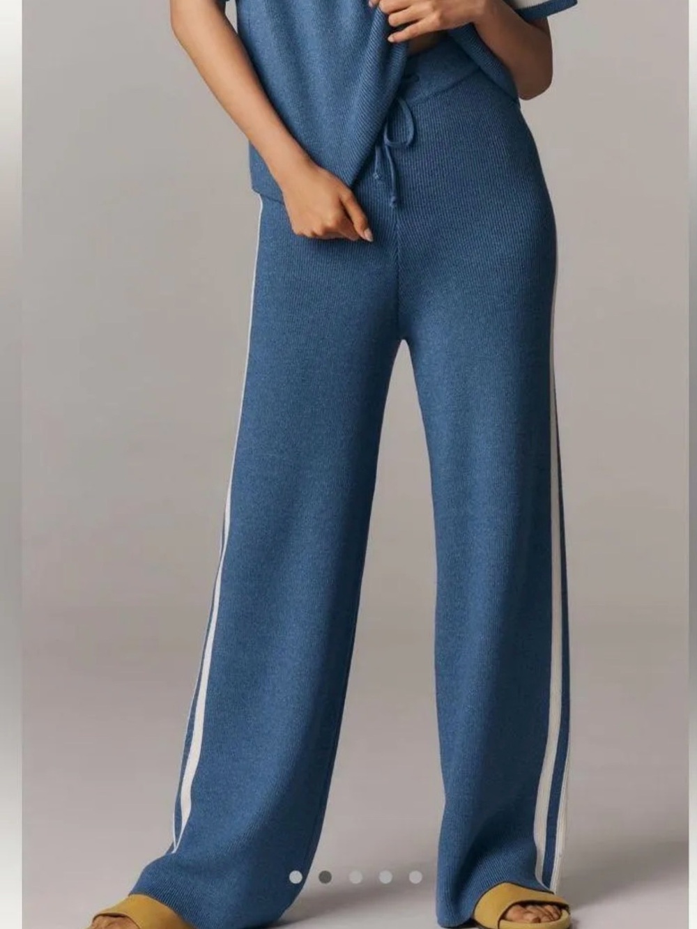 Anthropologie Maeve Thick Knit Side Stripe Track Pants